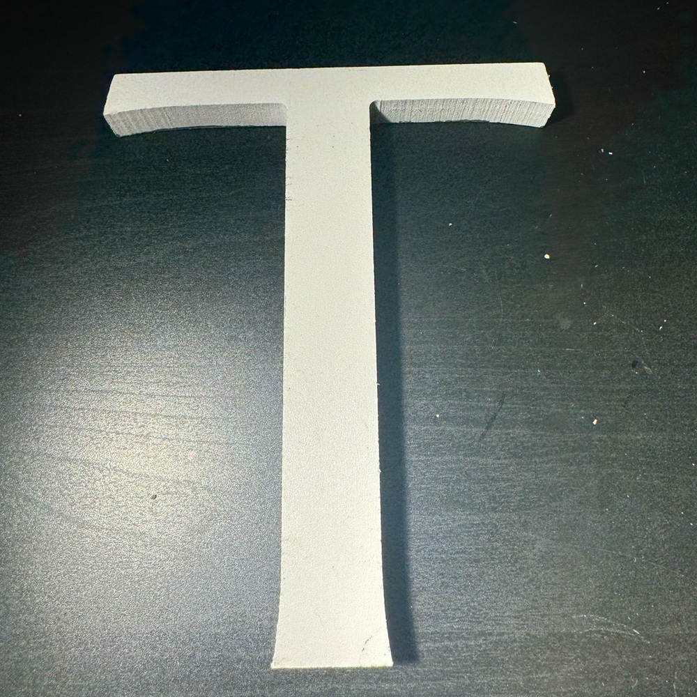 Letter T Wooden White Sign Decor